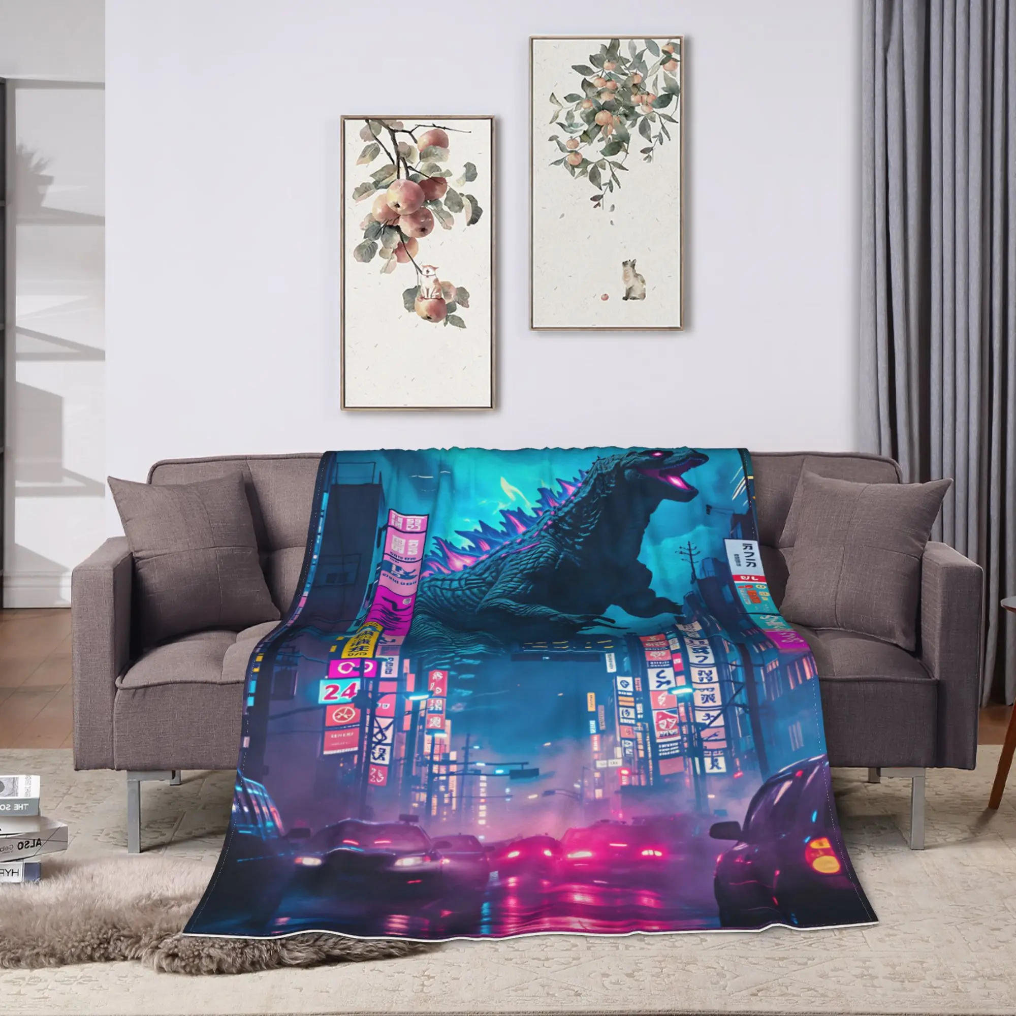G-Godzillas  Blanket  Soft Warm Funny Plush Throw Blanket For Living Room Decorative Flannel Bedspread Bed Cover