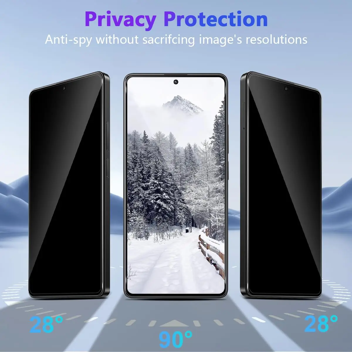 Anti Spy Screen Protector For POCO M6 Pro 4G Xiaomi, Tempered Glass Privacy Peep Scratch 9H Case Friendly High Aluminum