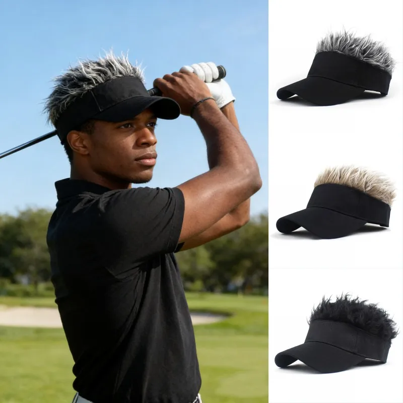 

Spiked Hairs Wig Golf Baseball Sunhat Men Women Sports Running An-ti UV Hat Outdoor Sunshade Visors Fancy Hip-Hop Dance Headwear