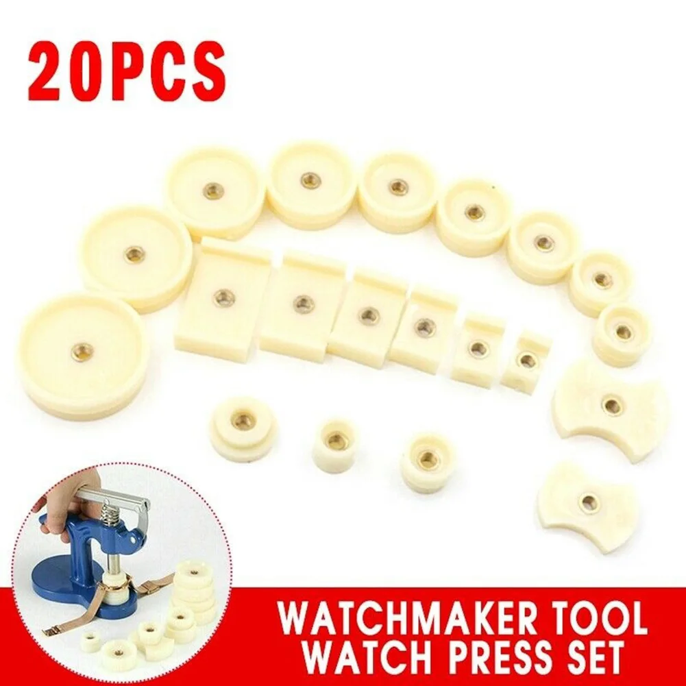 Watchmaker Tool Kit 20Pcs Including Back Case Closer and Multiple Dies Suitable for Repairing Watch Cases and For Crystal Glass