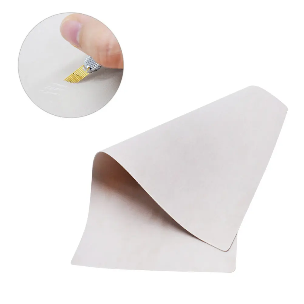 2Sheets Embroidered Tattoo Practice Skin Realistic Thin Face Training Skin Blank Eyebrow Practice Tool Supplies for Beginners