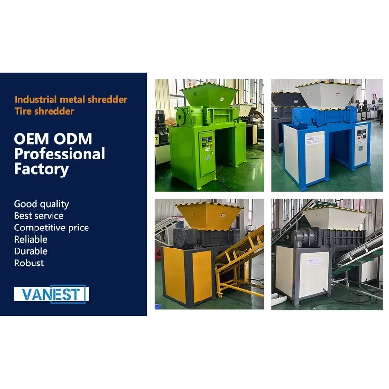 Crusher VANEST Mini Waste Cable Double Shaft Shredder Rubber Tire Waste Plastic Bottle Metal Scrap Shredder Machine