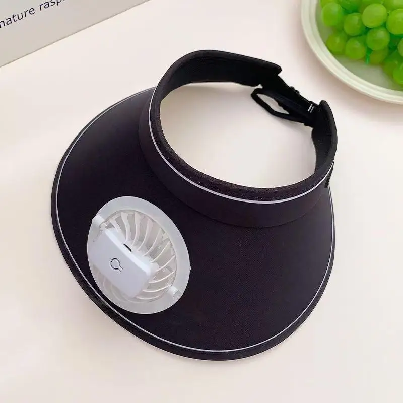 Fashion Outdoor Sun Protection Hat Summer Large Brim USB Charging Fan Sun Visor For Men And Women