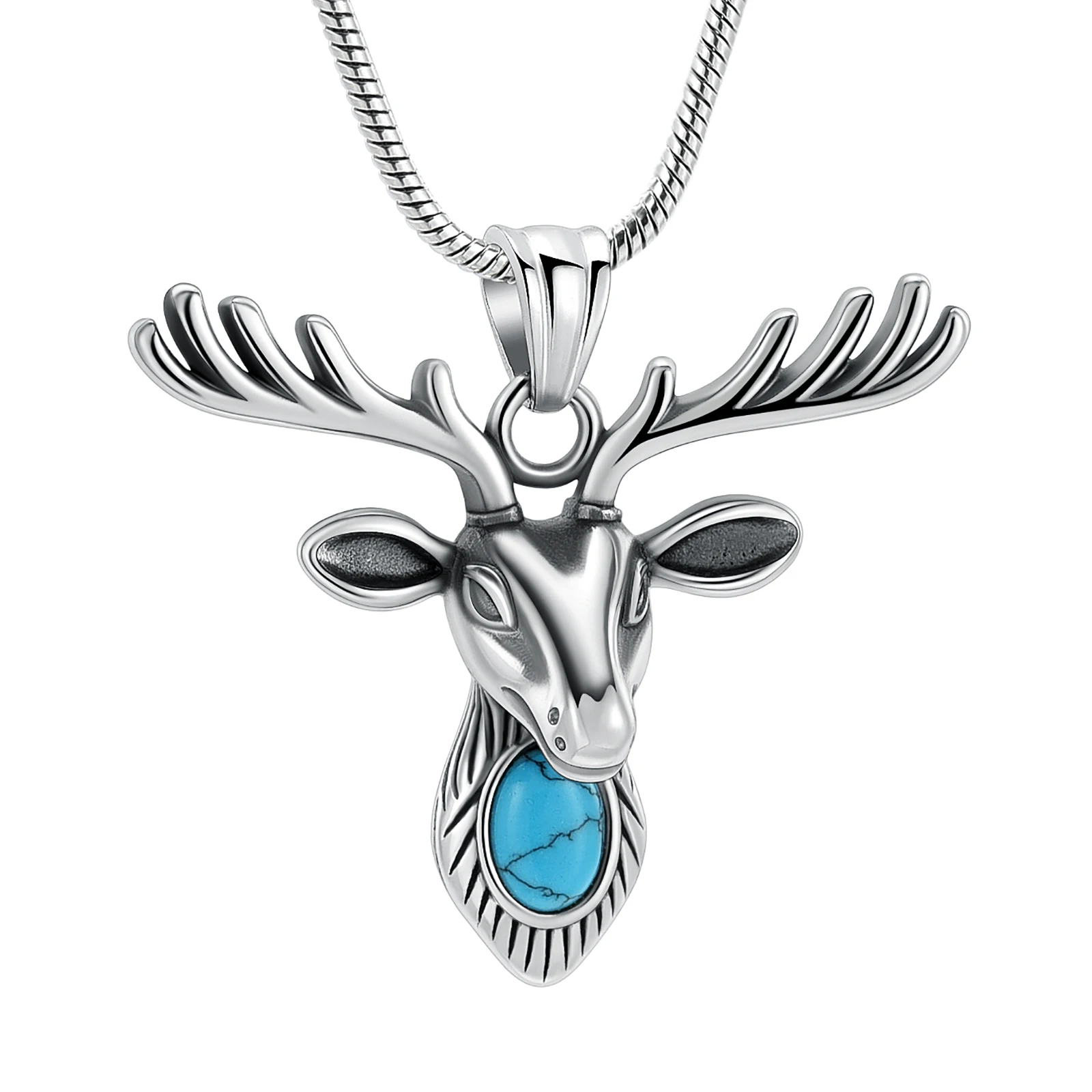 

Deer Style Stainless Steel Cremation Urn Ashes Cylinder Vial Pendant Necklace Charm Memorial Jewelry