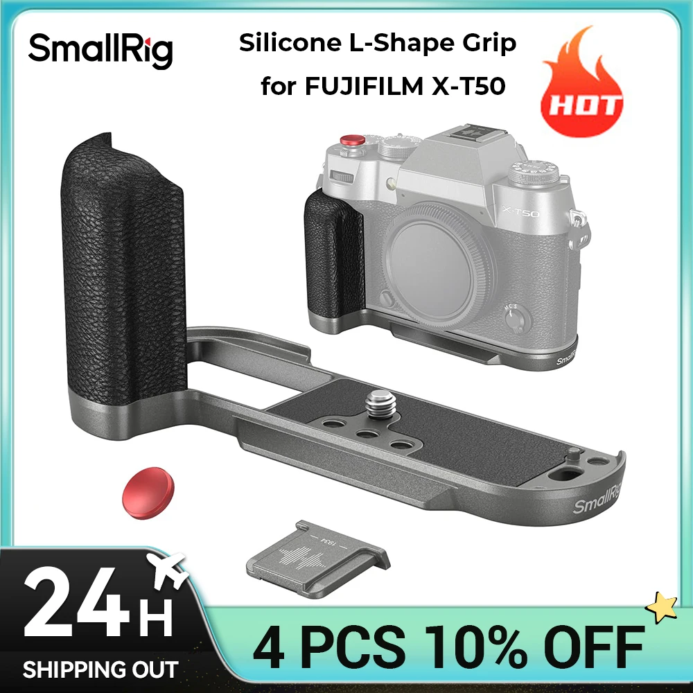 Empuñadura en forma de L de silicona SmallRig para FUJIFILM X-T50 3 colores Elija placa base de liberación rápida Arca-Swiss incorporada, con botón de obturador