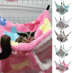 Hamster Hideout Cage Print Fleece Guinea Pig Sugar Glider Sleeping Bed Rodent Hammock Rat Little House Animals Supplies