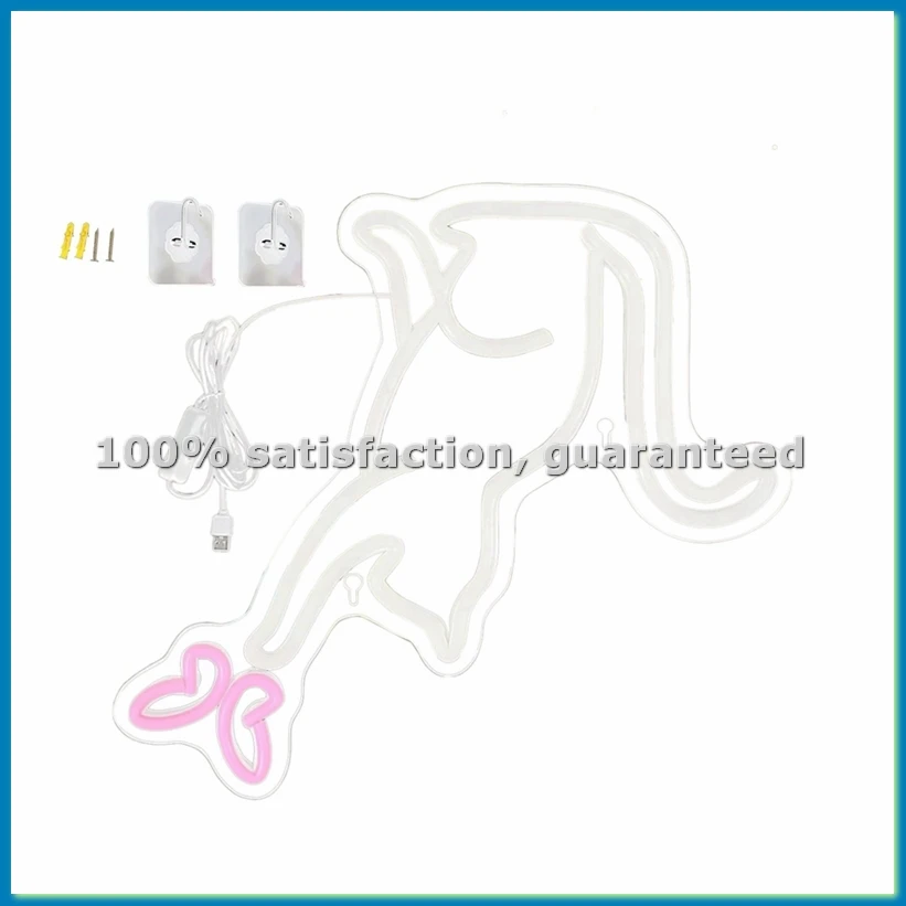 

Cat Neon Sign USB Powered Dimmable Switch Butterfly LED Neon Light Wall Decor for Bedroom Birthday Kids Girl Gift-ABHG