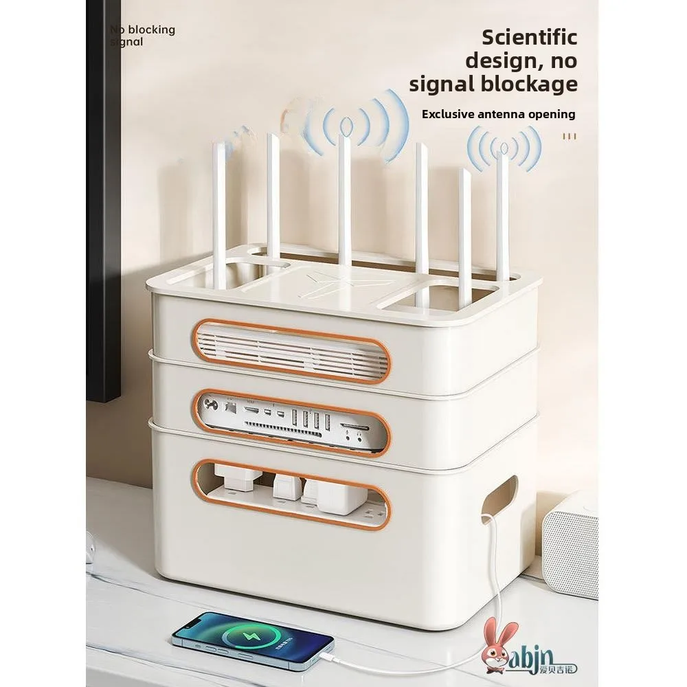 

Органайзер для беспроводного роутера, ТВ-приставки и модема, из ПВХ, для спальни, подходит для беспроводных устройств, Cat6A, оптических модемов