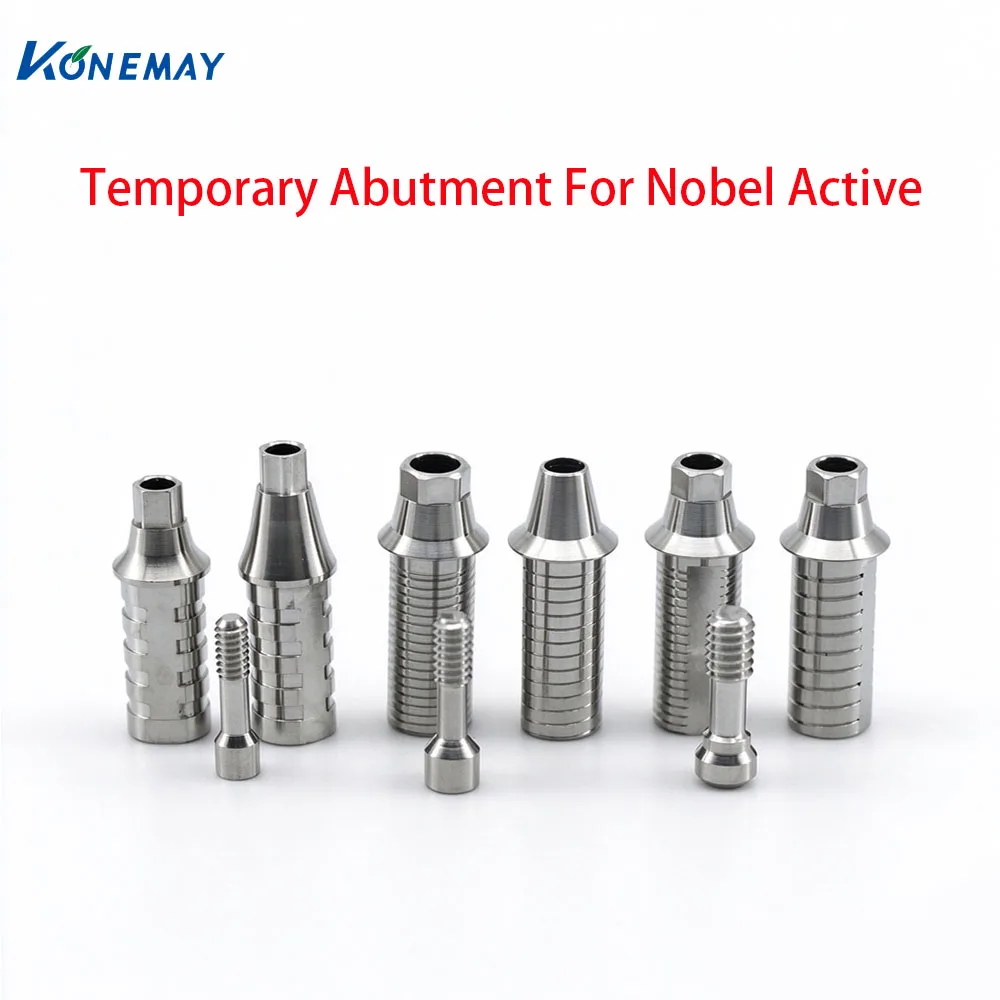Konemay 8pcs Dental Temporary Abutment Compatible With Nobel Active 3.0 NP RP Nobel Biocare Implant Abutment for Dental Clinic