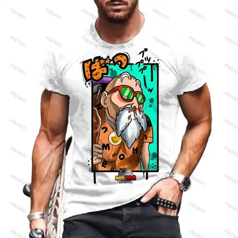 Goku Dragon Ball Z Men's T Shirt Vegeta Short Sleeved Harajuku Saiyan Anime Y2K O-collar Cool Summer Trend New GYM 110-6XL Anime