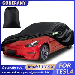 For Tesla Model Y 3 Car Cover 20-2024 Waterproof All Weather Full Exterior Cover Rain Snow Hail Protection and Charging Port