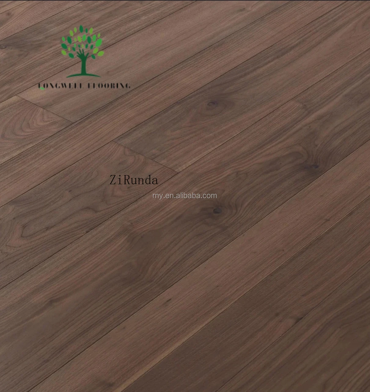 Versión personalizada Suelo clásico moderno de ingeniería de viento Parquet ancho de roble cepillado de nogal