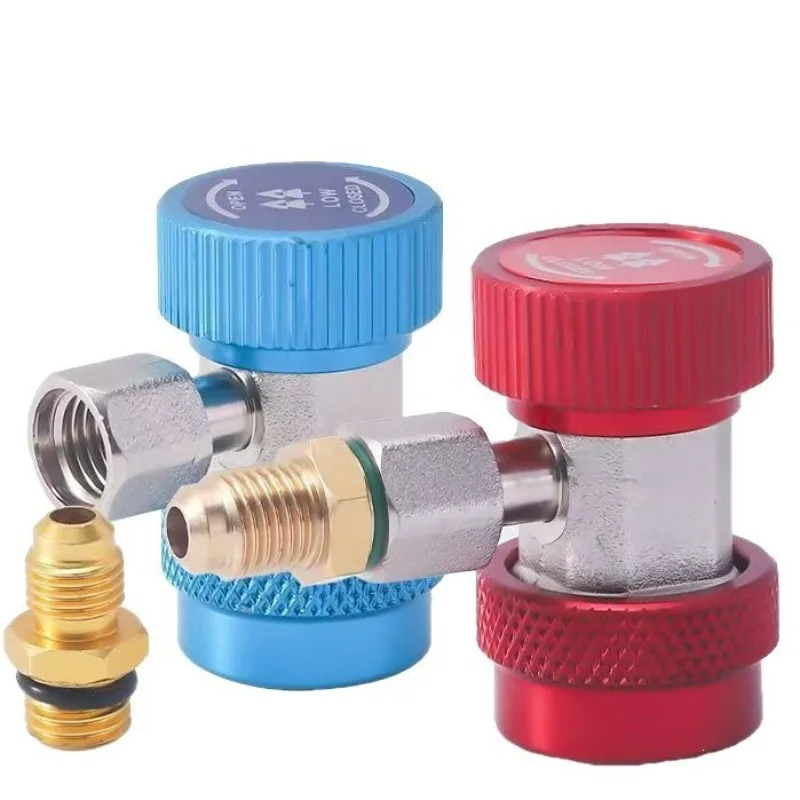 R134A Freon Auto Car Quick Coupler Connector For Automotive Air Conditioning Liquid High And Low Pressure Refrigerant Conversion