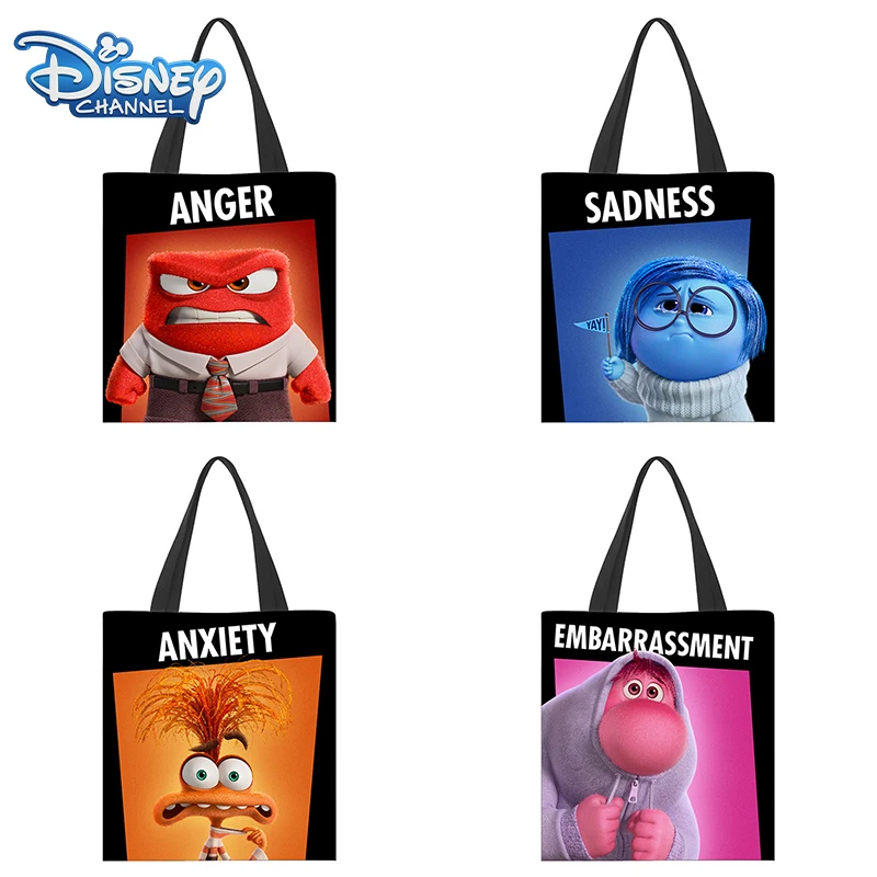 

Disney Inside Out 2 Anime Cartoon Shoulder Bag Large Capacity Pouch Kawaii Hangbag Harajuku Shopping Bag Storage Bags Kids Gift