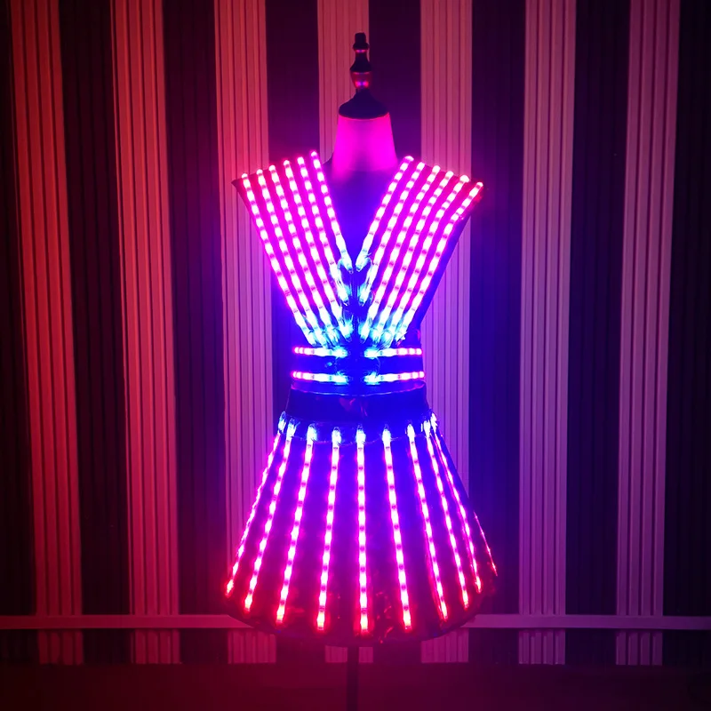 

LED Luminous Skirt Symphony Light Women's Bar Nightclub Luminous Performance Costume Music Festival Halloween Christmas