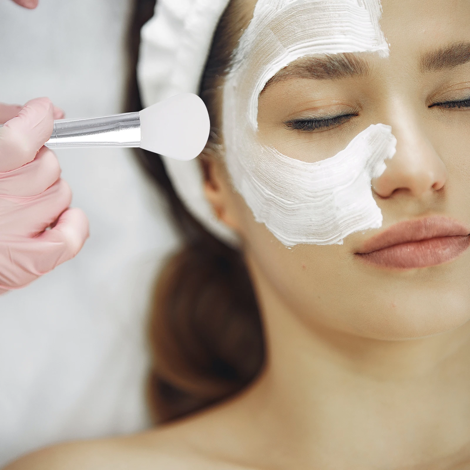 5 pçs pincéis de maquiagem máscara facial ângulo sobrancelha beleza suprimentos aplicador de lama facial ferramentas práticas silicone antiaderente calor