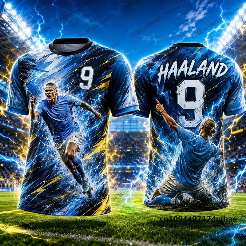 2026 Neuerscheinung Sonderedition Haaland # 9 bedruckte Fußballtrikots für Herren, T-Shirts, Sport-Trainings-T-Shirts, lässige Oberteile für Kinder/Erwachsene