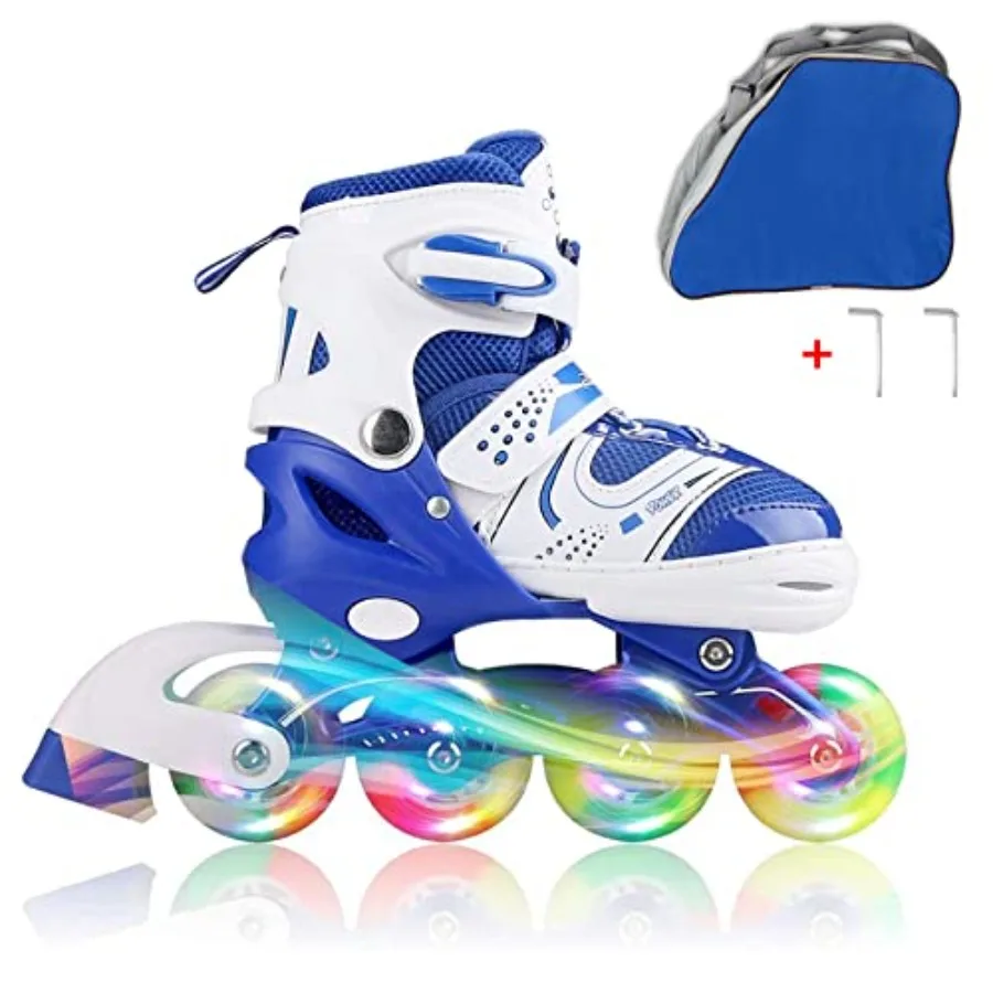

Adjustable Inline Skates for Ages 412 Light Up Wheels Beginner Roller Skates for Boys Girls Outdoor Indoor Skating Gift