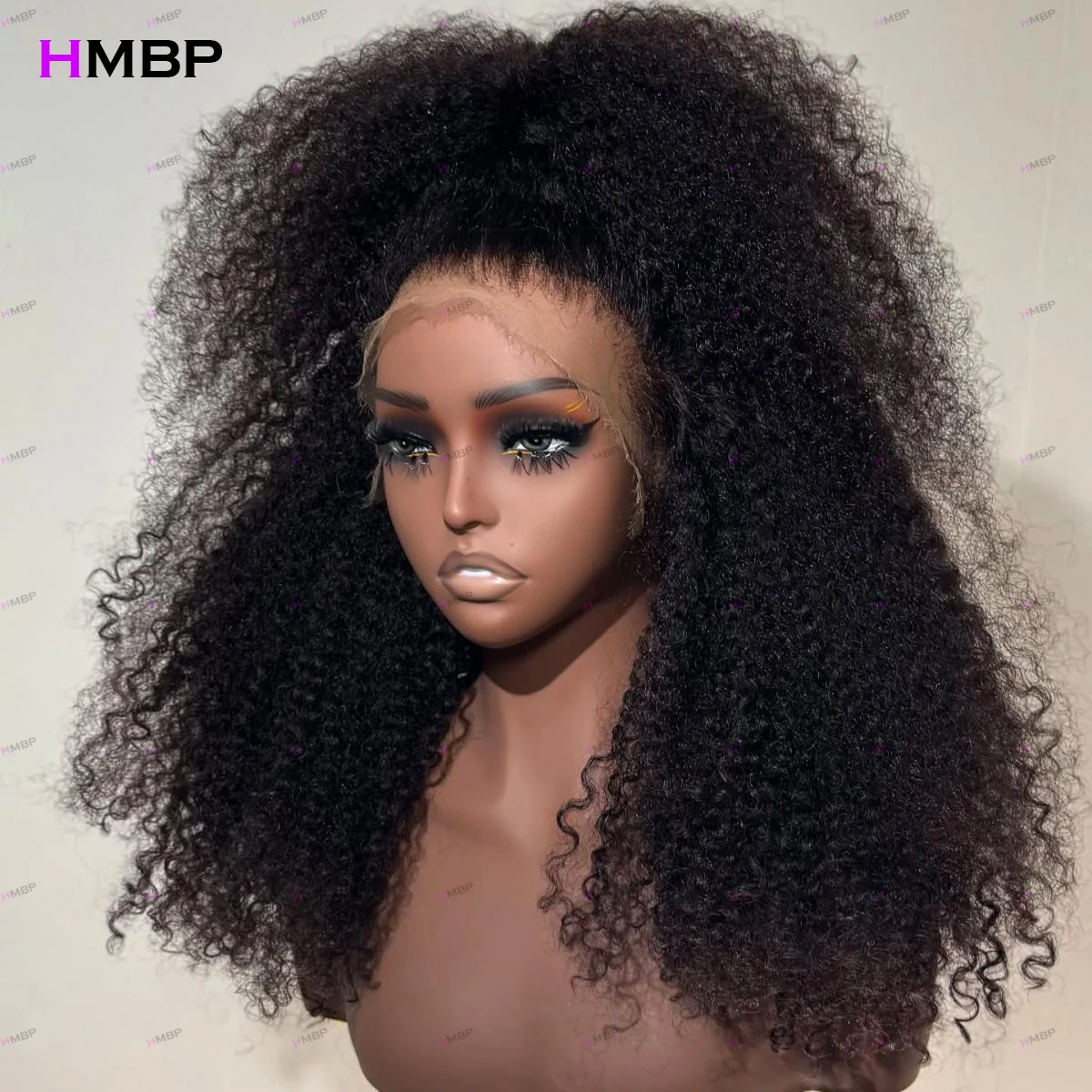 Glueless Afro Fluffy Curly Human Hair Wig 9x6 HD Lace Front Wig Wear And Go Pre Plucked One Wig Two Styles Wet And Dry Styling