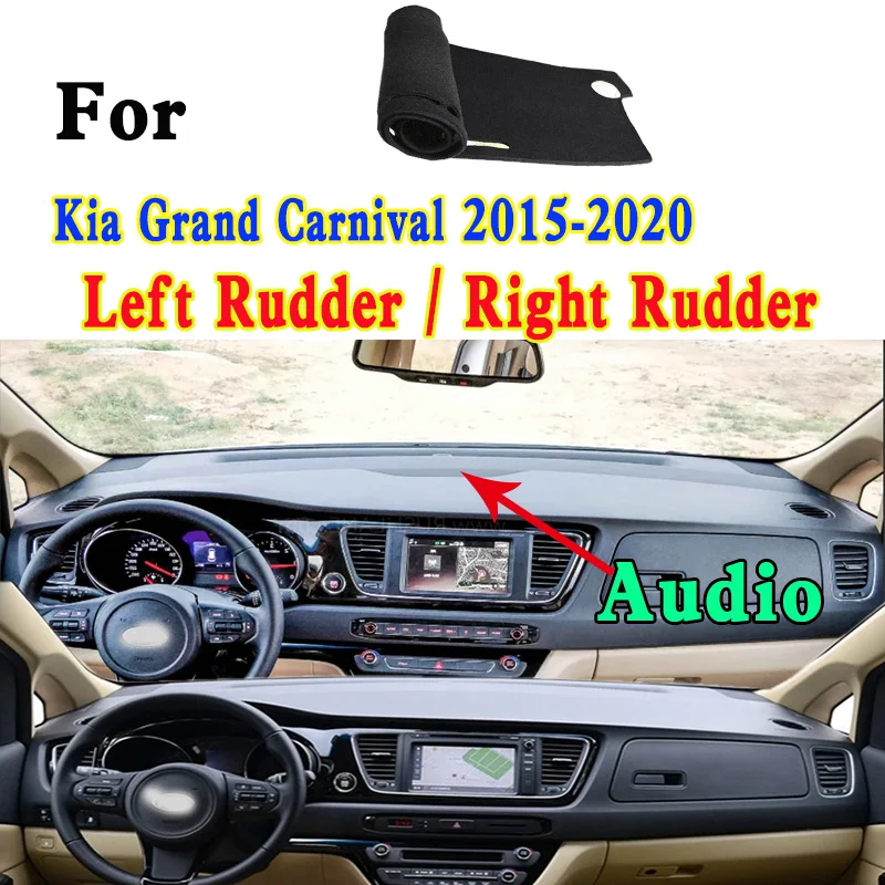 For Kia Grand Carnival S 2015-2020 Car-Styling Dashmat Dashboard Cover Instrument Panel Insulation Sunscreen Protective Pad