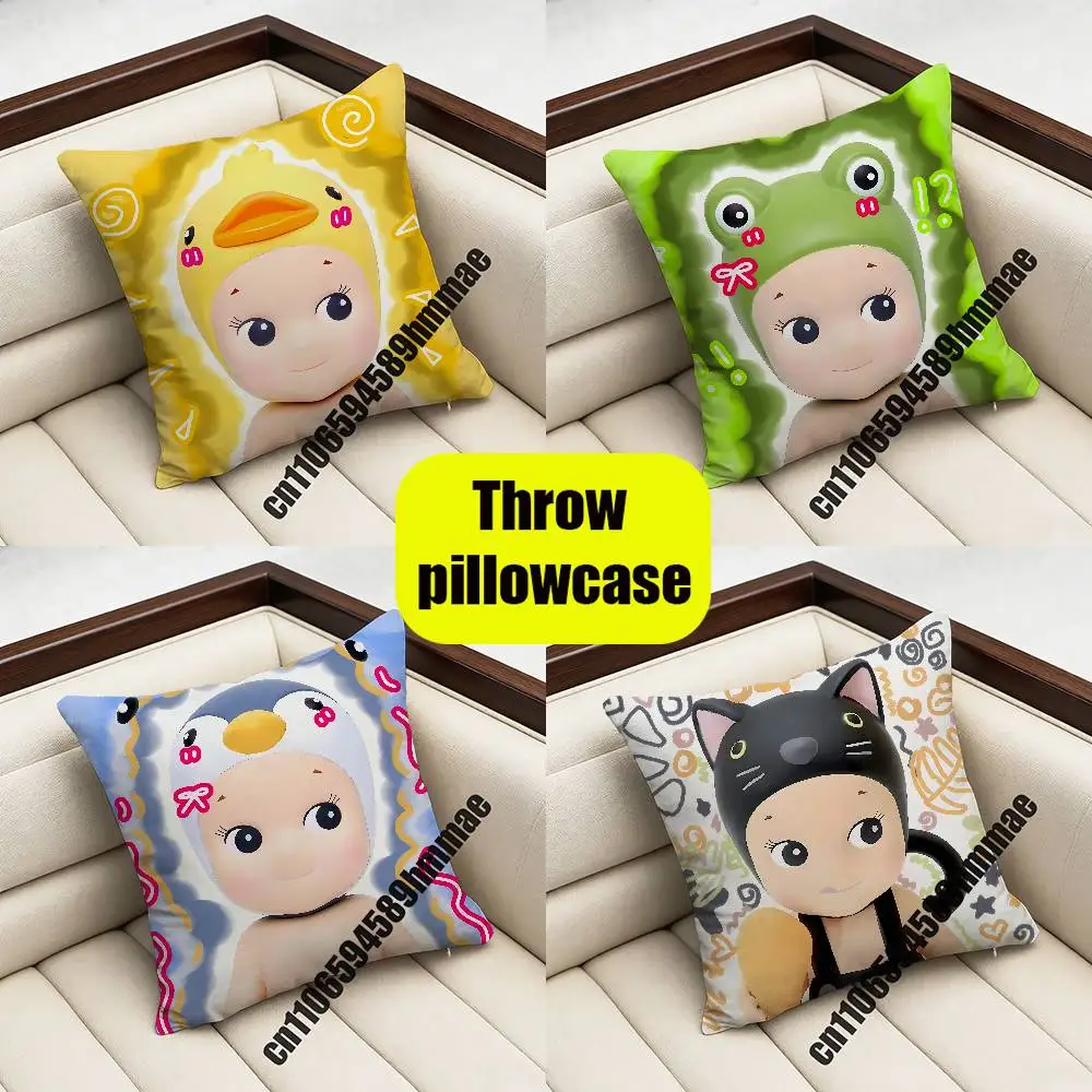 For S-Sonnys Cute Animal Fruit A-AngelS Throw Pillow Case Sham 45x45cm 40x40cm Square Car Pillowcase Pad Cushion Cover