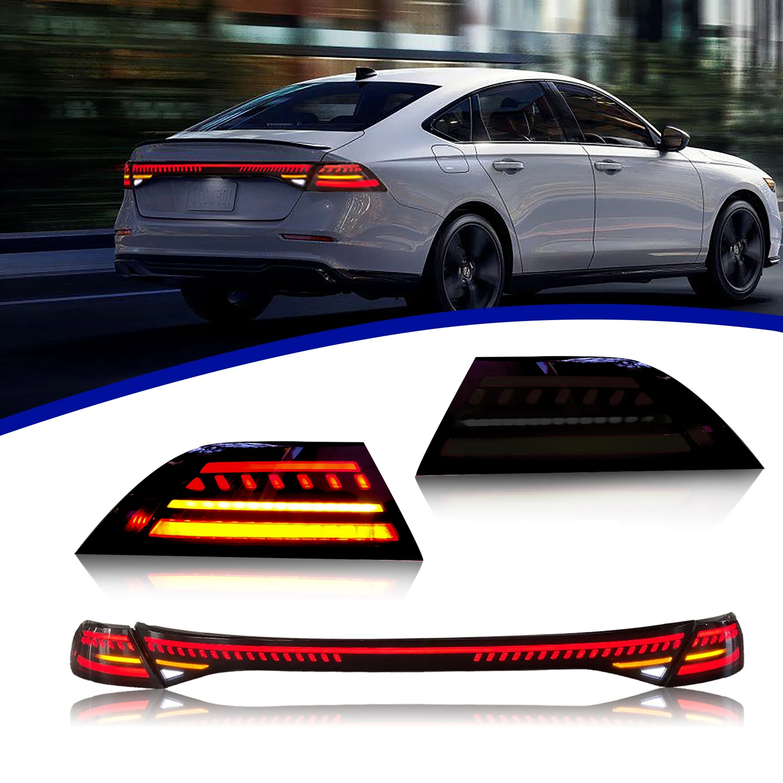 LED Tail Light for 2023  Accord 11th Gen  Assembly Rear Back Tail Lamp with Turn Signal Start Up with New Accord Model