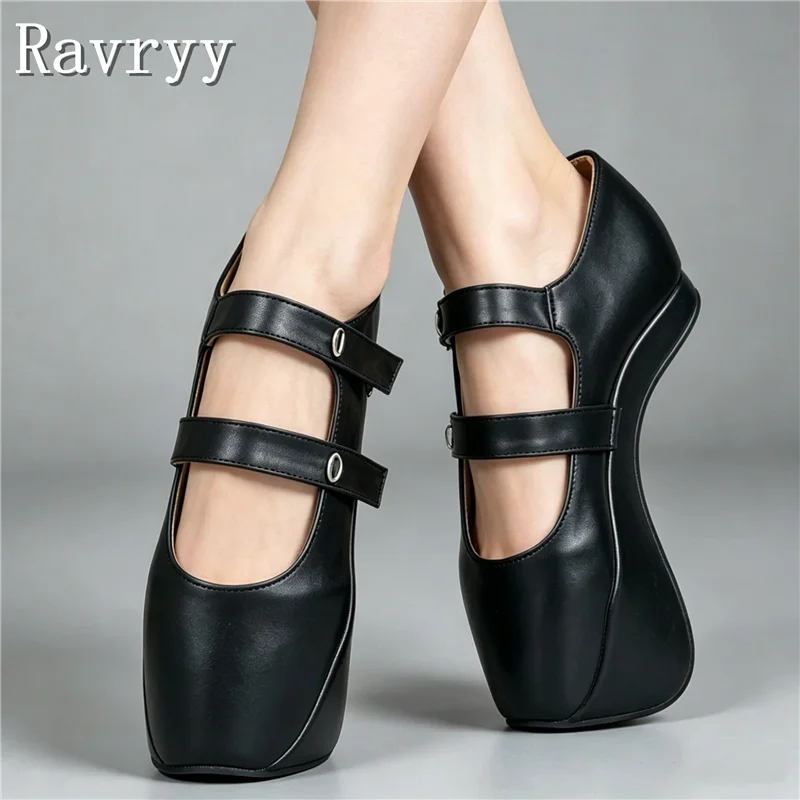 Women New Heelless Design Sexy Ballet Pumps 18CM Hoof Heel Platform Buckle Strap Mary Janes Shoes for Party Cosplay Costume - view 4