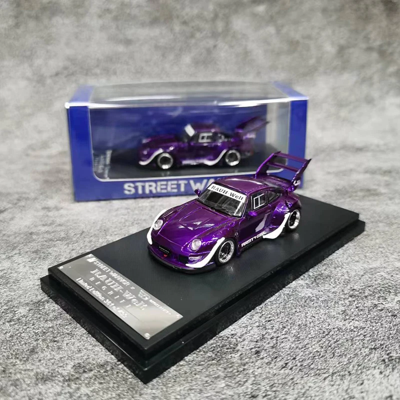 Straßen waffe 1:64 Modell auto RWB 993 Metall lila Umrüstung Flügel Version