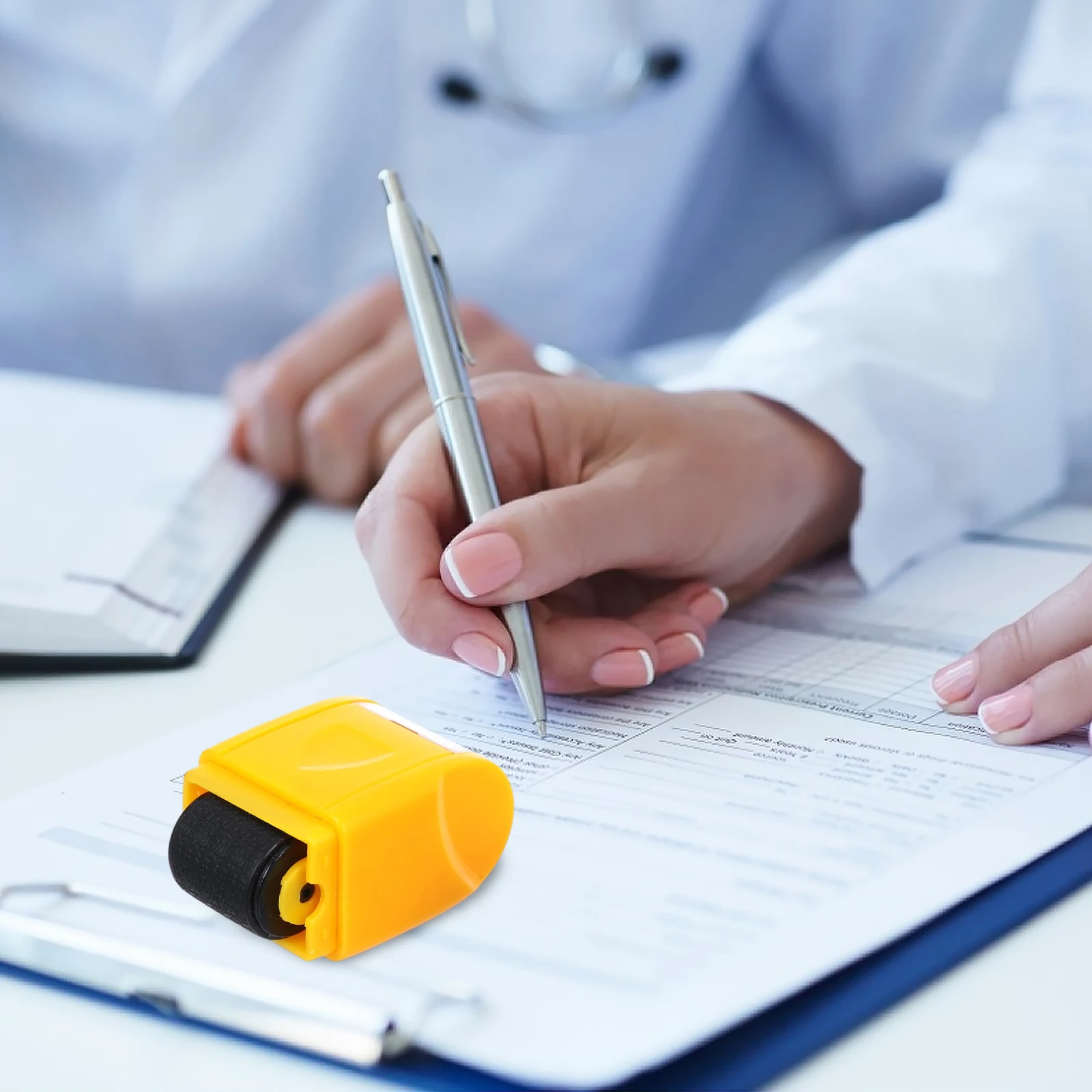 2pcs Privacy Protection Stamp Reusable Waterproof Security Stamper Hide Address Prevent Leakage Office Seals