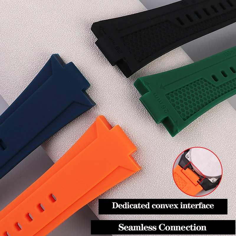 Silicone Raised Mouth Rubber Watch Strap for Casio G-SHOCK Steel Heart GST-B400 GST-B200 Series Waterproof Bracelet 24x16mm