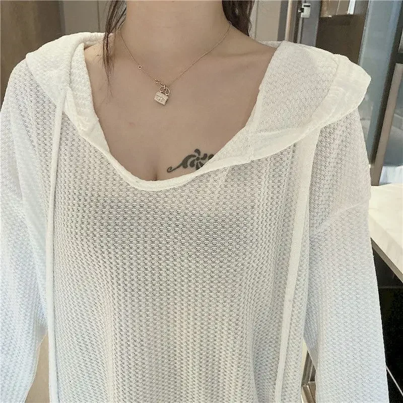 Moda imitação de tricô hoodies feminino hoodies 2025 nova primavera outono solto manto com chapéu vento preguiçoso pulôver moletom feminino