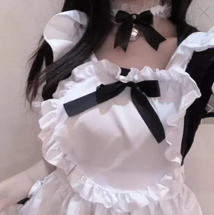 Black Classic Maid Outfit Alice Soft Girl Lolita Lolita Maid Skirt Cafe Dress