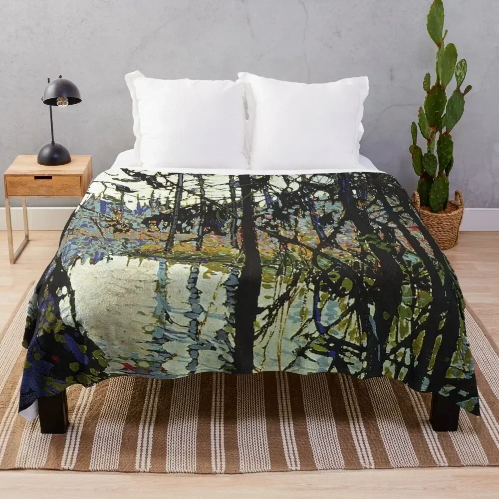 Tom Thomson - Northern River Throw Blanket Soft Bedroom Blanket for Night Sleeping