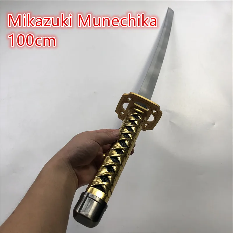 

Wooden Sword Weapon Roronoa Zoro Anime Cosplay Mikazuki Munechika Wood Ninja Knife Samurai Sword Prop Toys for teens 100cm