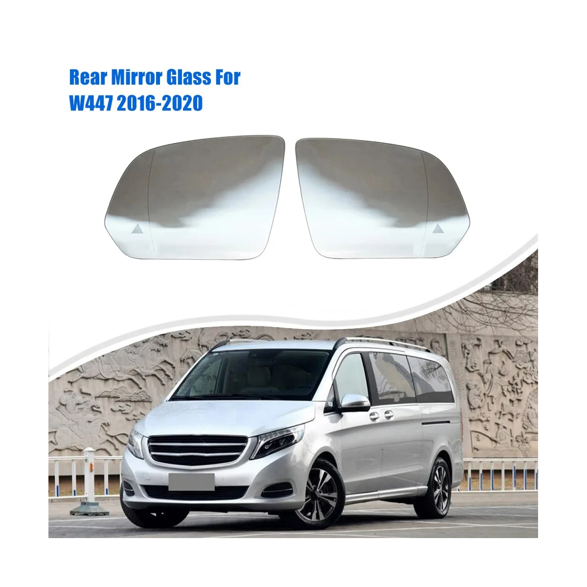 Auto aquecido ponto cego aviso asa espelho traseiro vidro para Mercedes-Benz V classe Vito W447 2016-2020 esquerda