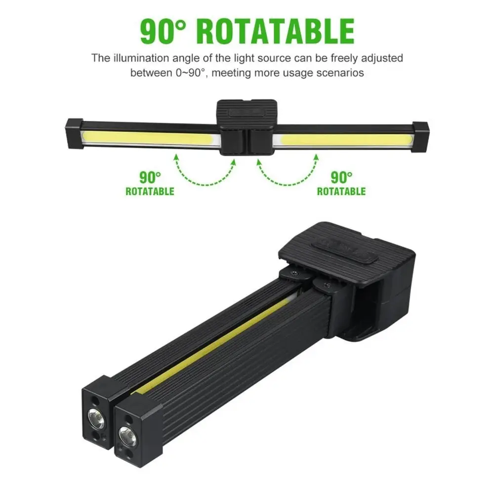 High Quality LED Gym Lamp Magnetic Suction Model with Hanging Hook Flashlight 7th Gear Dimming 180 Degree Folding Posing Lamp