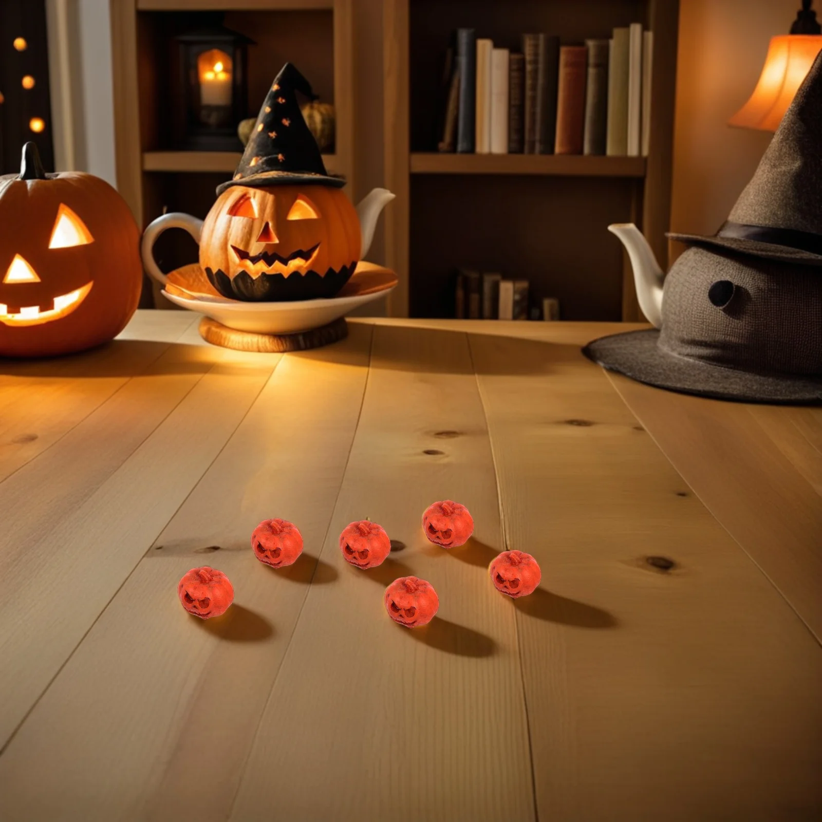 

Mini Pumpkin Decor Halloween Statue Harvest Festival Decorations House Fall Miniature Pumpkins
