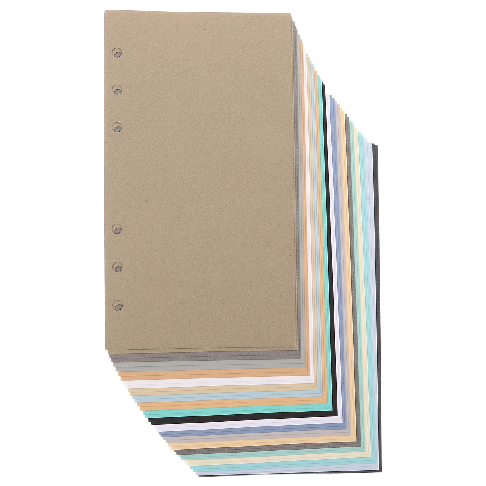 40 Sheets Colored Filler Paper A6 Loose Leaf Notebook Refillable Journal Inserts 6 Hole Binder Replacement Paper For Planners