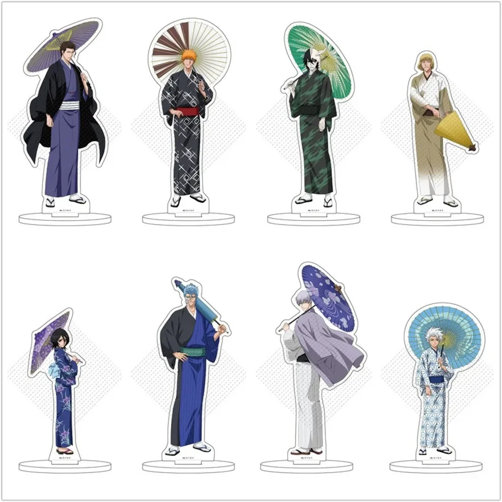 Game Kurosaki Ichigo Aizen Sousuke Grimmjow Kuchiki Rukia Ichimaru Figure Doll Anime Acrylic Stand Model Cosplay Toy Gift