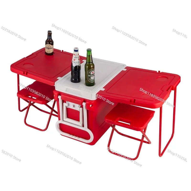 32L Vintage Metal Cooler - Insulated Vintage Design for Picnics and Beach Outings