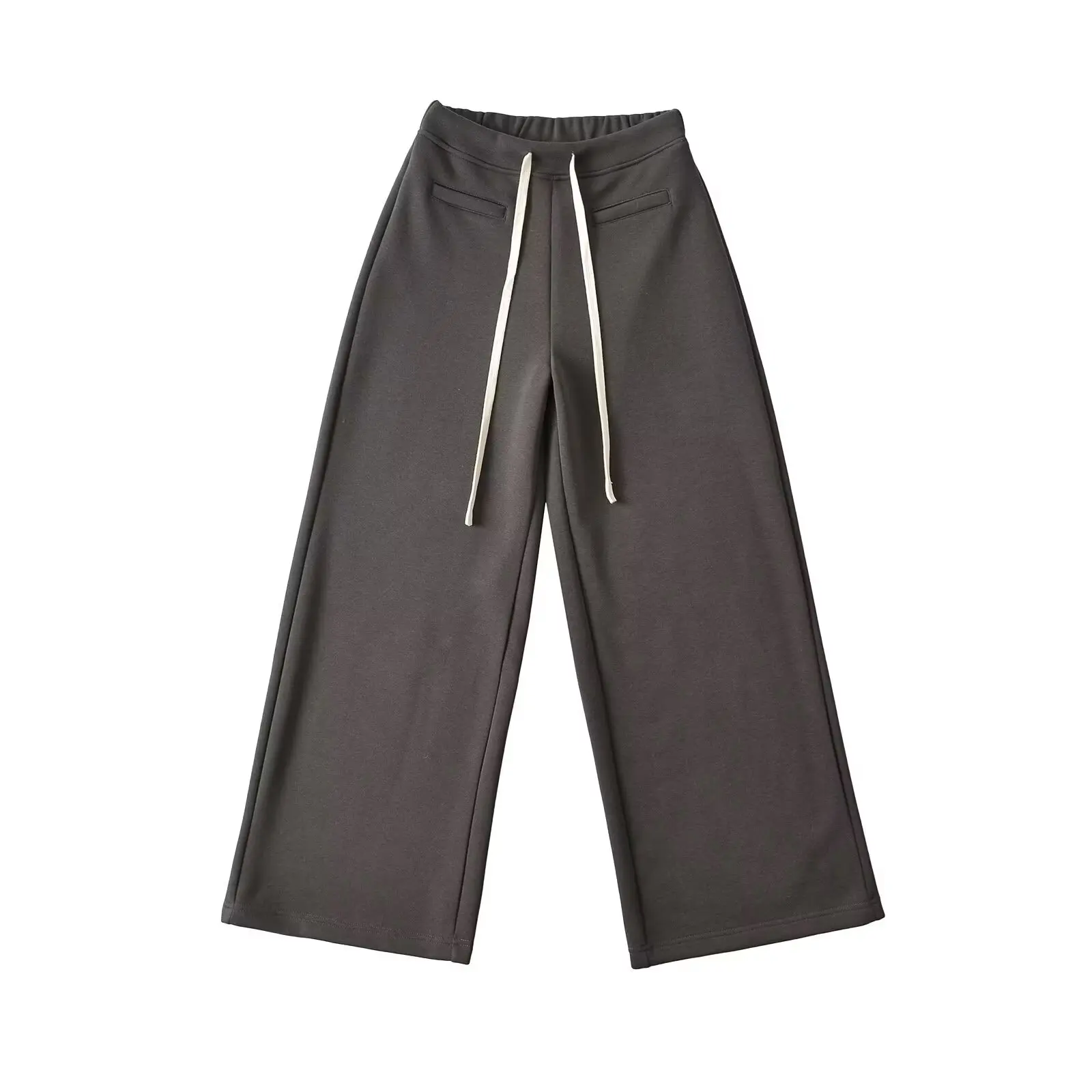 Retro American Fce Lined Drapey Wide Leg Pants Women's Autumn Winter Small Size Long Casual Sports Sweatpants