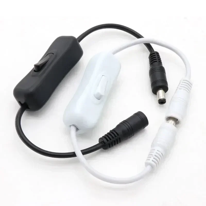 2/5/10pcs Inline 304 Switch On Off with Female Male Power Cable DC Connector Switch for CCTV LED Strip Light 5.5x2.1mm 5V12V 24V
