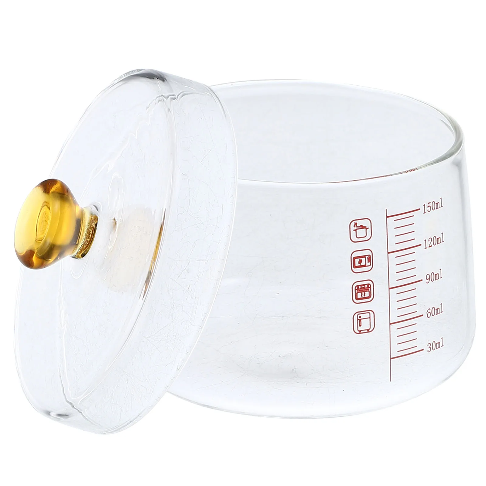 

Glass Steamed Egg Bowl Transparent Small Double Handle Stew Pot Heat Resistant Kitchen Soup Household Cookware for Baking