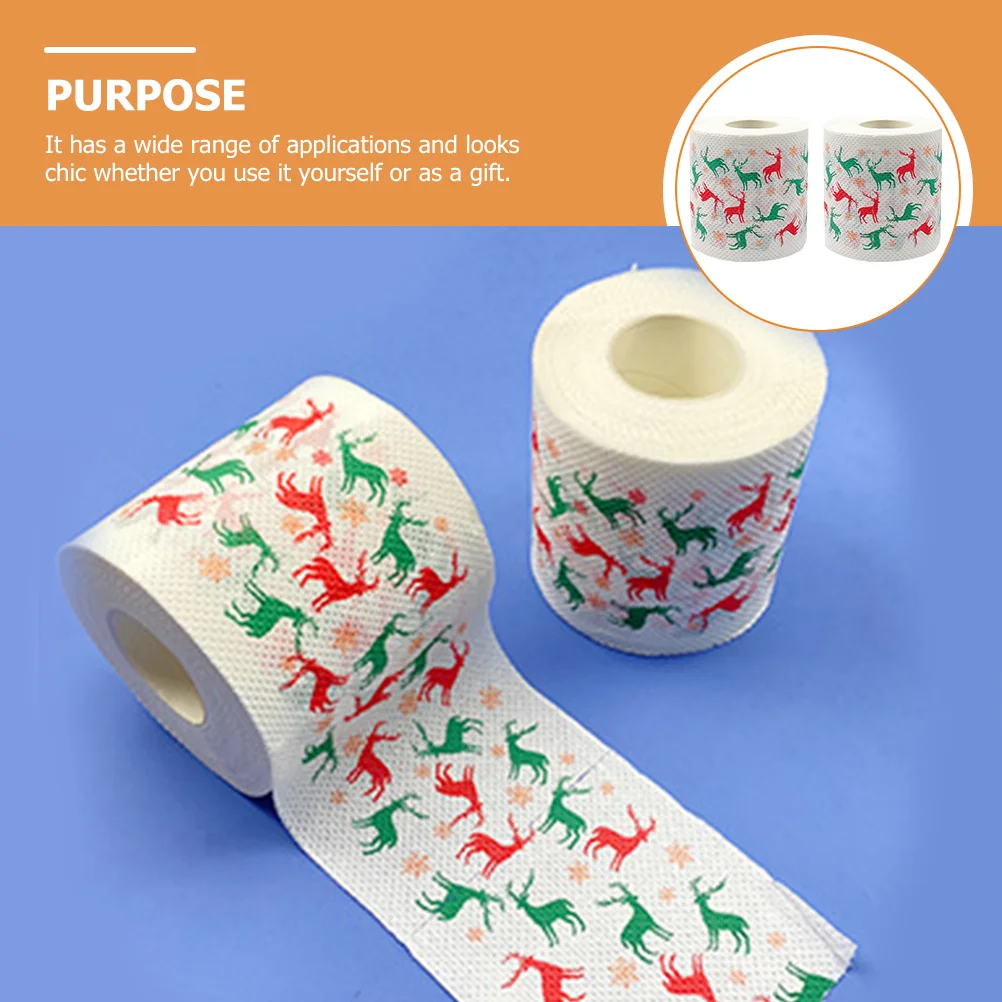 2 Rolls Printed Paper Dinner Tissue Toilet Table Napkins Kitchen Accessory Bulk Soft Bathroom