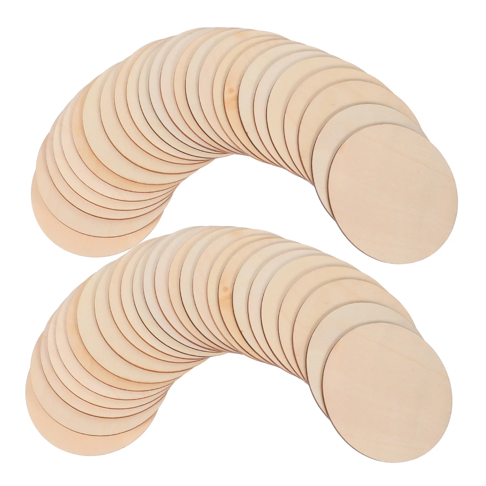 

50Pcs Wood Rounds Rustic Unfinished Natural Wood Circles for Crafts DIY Painting Engraving Wedding Door Decor Wooden Discs