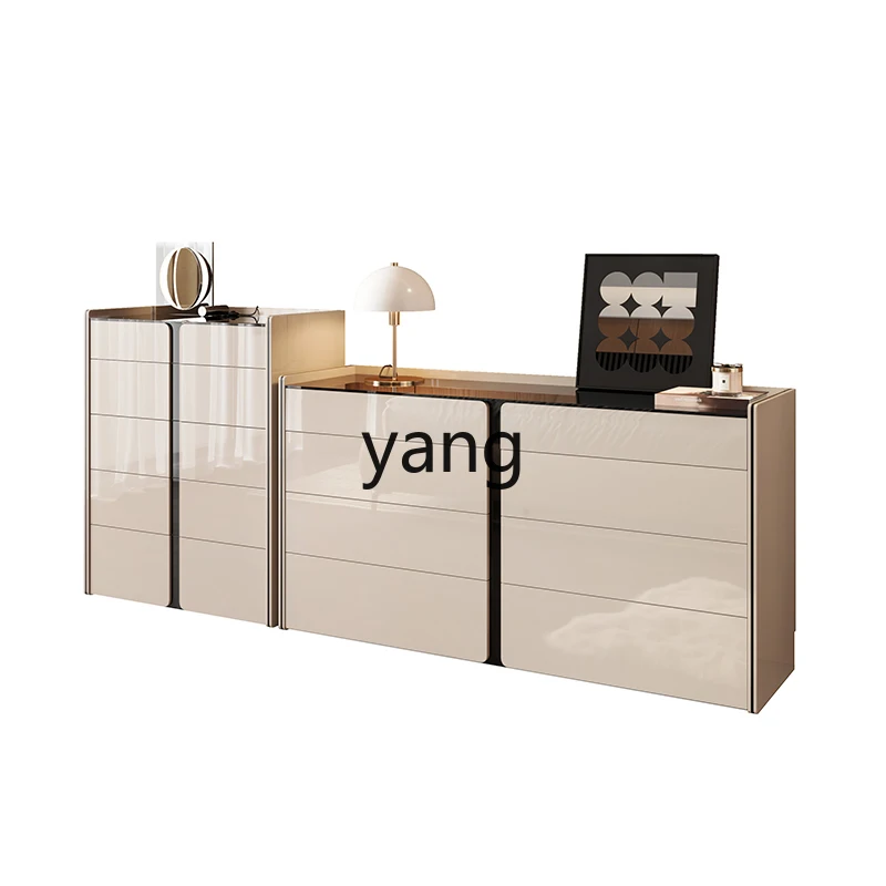 

Yjq Light Luxury Five Chest of Six Drawers Bedroom Storage Living Room Locker Modern Wall-Mounted Hallway Storage Cabinet