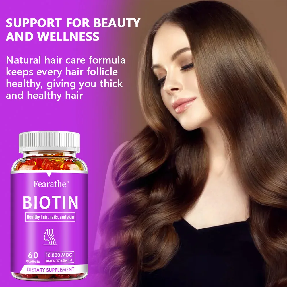 

Premium Biotin Gummies 10,000 Mg - Strengthens Hair and Nails, Hair Health, Skincare, Vegan, Non-GMO, Gluten-free
