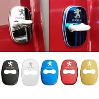 4PCS Stainless Steel Car Door Lock Case Protector Covers for Peugeot 301 308 308S 408 508 508L 2008 3008 4008 5008 207CC 308CC