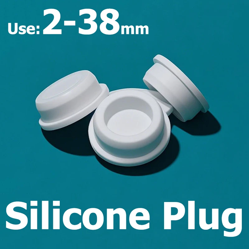 Silicone Plug 2.7-39.3mm White Conical Snap-on Silicone Rubber T Type Plug Blanking End Caps Tube Inserts Bung Proof