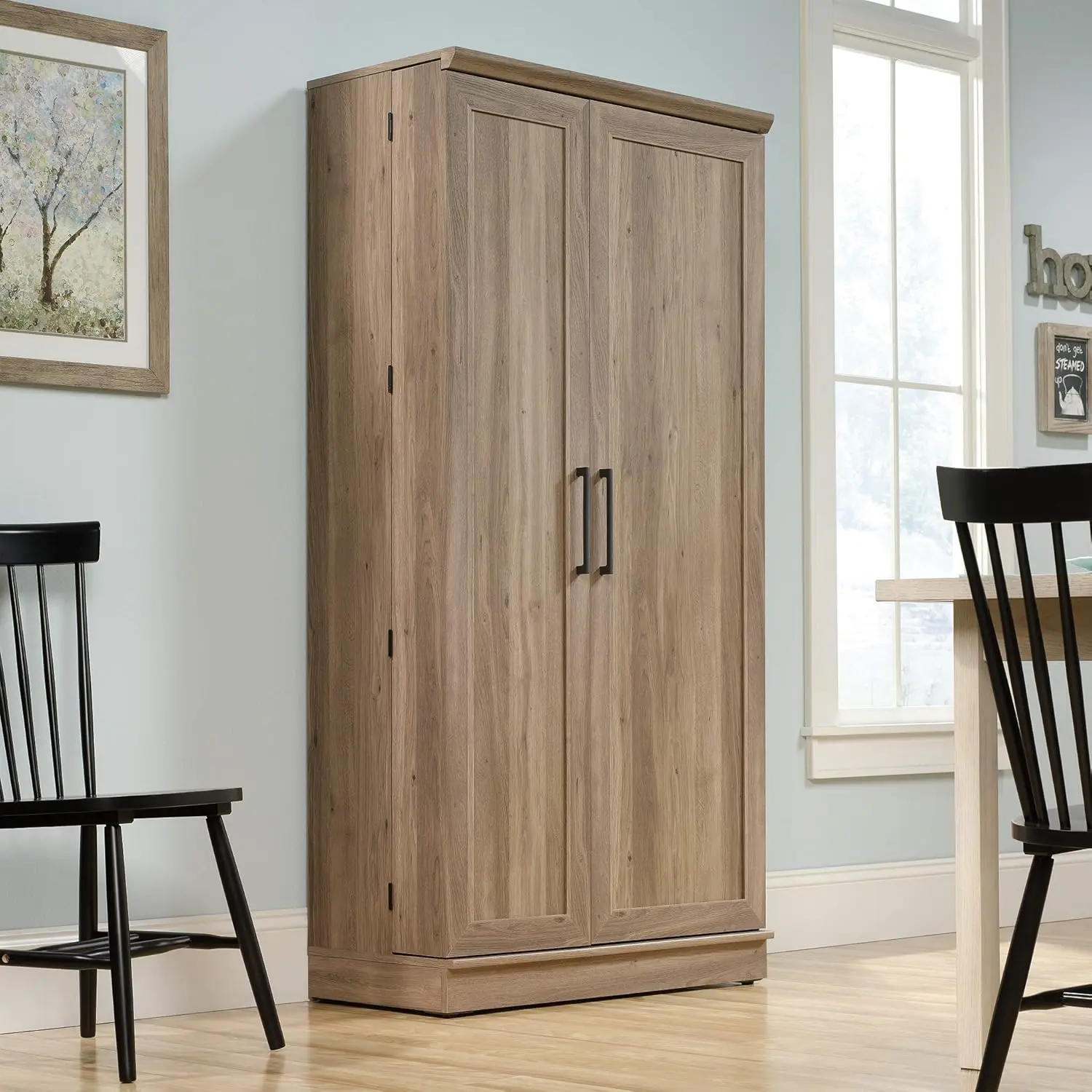 Storage Cabinet/ Pantry cabinets, Salt Oak finish